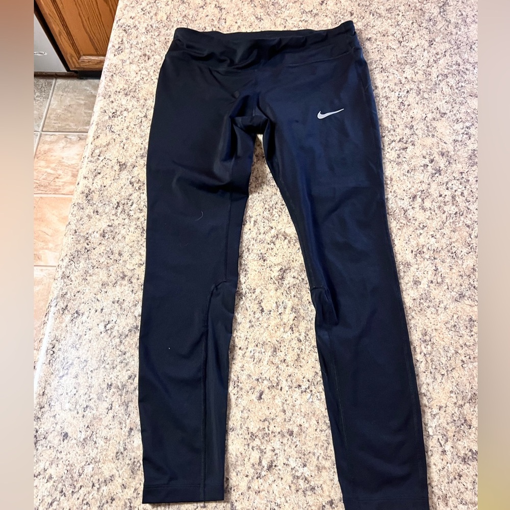 Nike womens Black Active dry fit running jogging pants leggings l